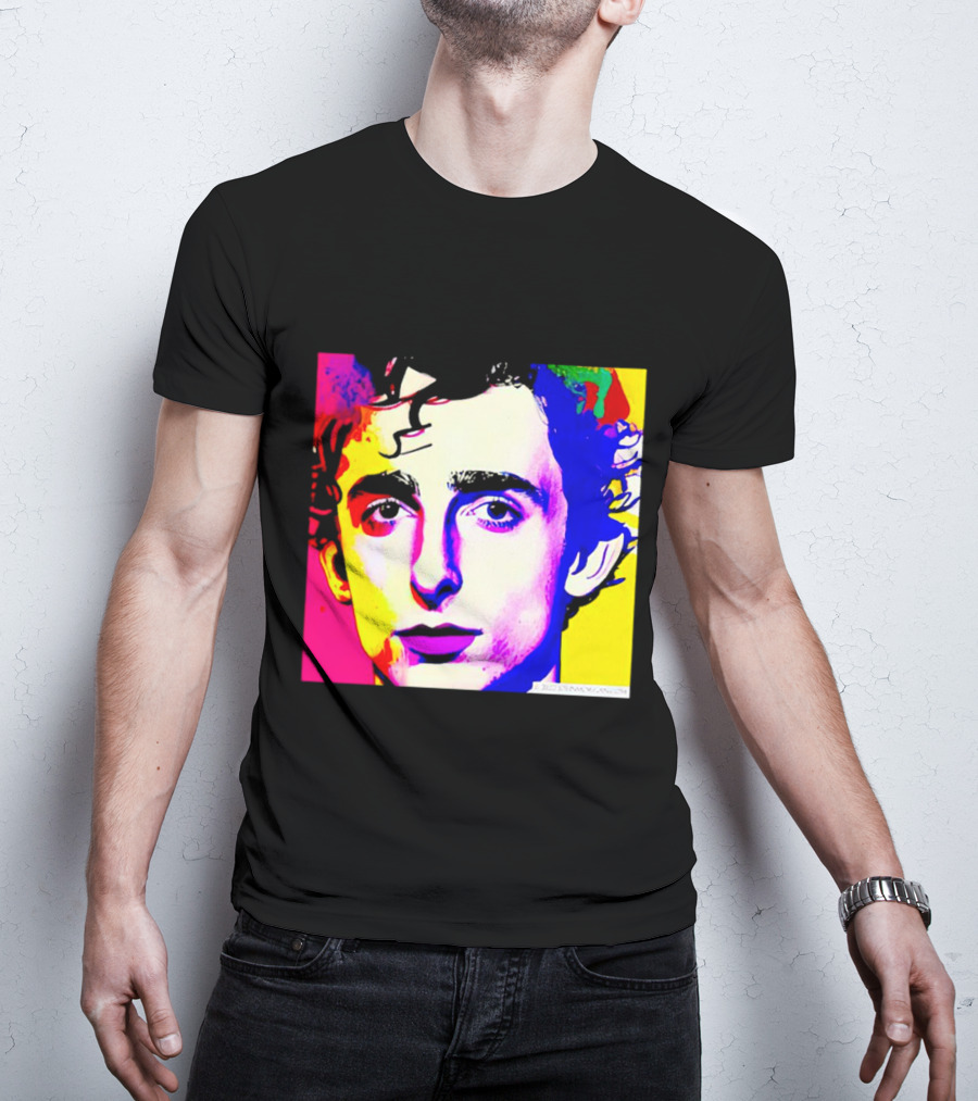 Timothee Chalamet Pop Art Portrait Multicolored Andy Warhol T-Shirt