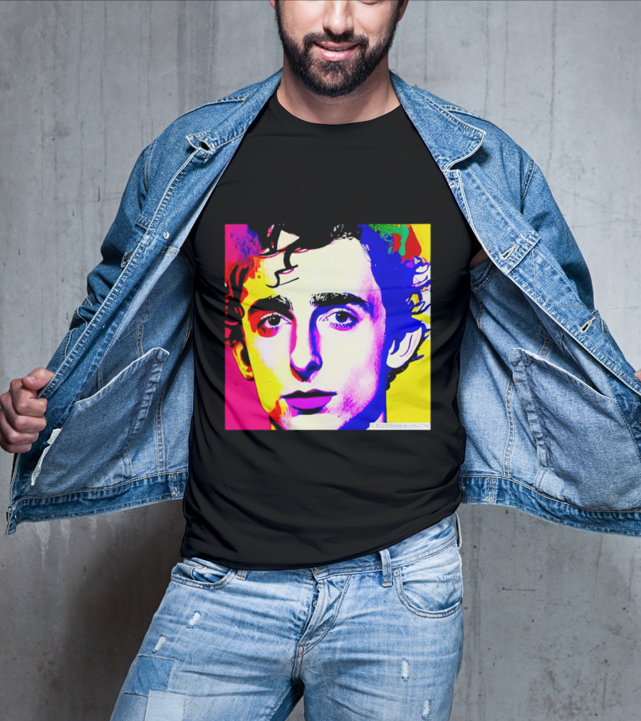 Timothee Chalamet Pop Art Portrait Multicolored Andy Warhol T-Shirt