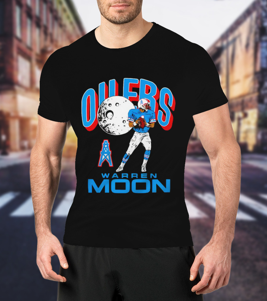 Tennessee Titans Oilers Warren Moon Retro Football Legend T-Shirt