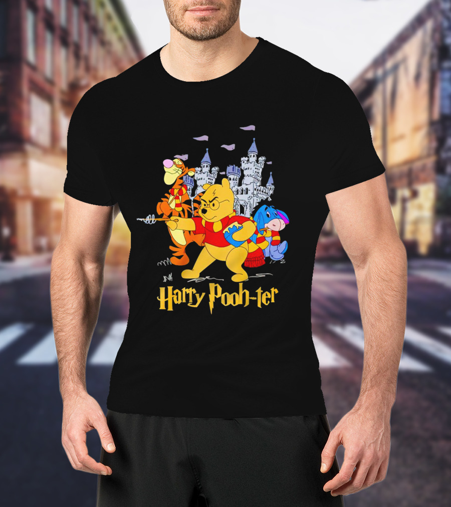 Winnie-the-Pooh Harry Pooh-ter Wizarding Wonders With Tigger And Eeyore In Castle Adventure T-Shirt