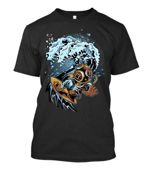 Vintage Diver Riding Cosmic Wave T-Shirt