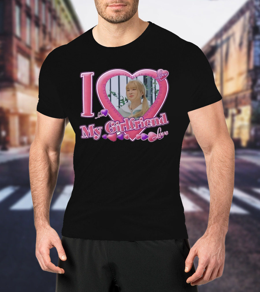 I Love My Girlfriend Love Heart Frame T-Shirt
