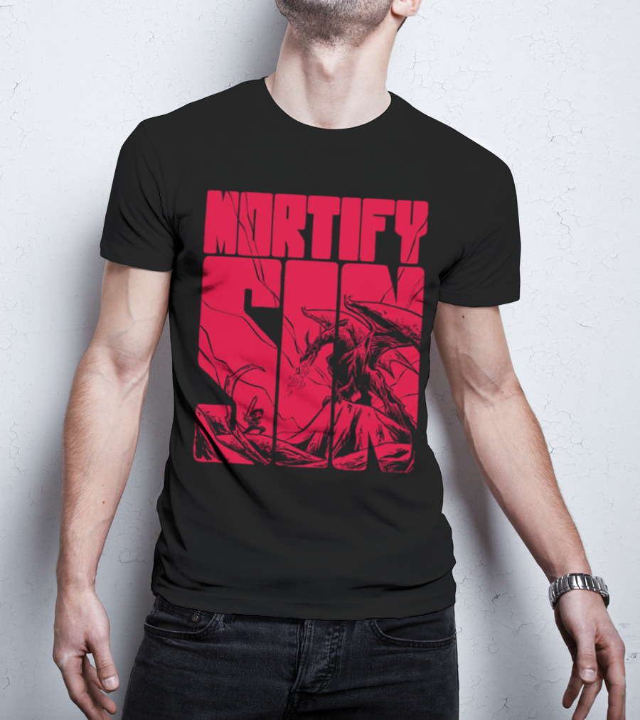 MORTIFY SIN Dark Battle With Fiery Behemoth T-Shirt