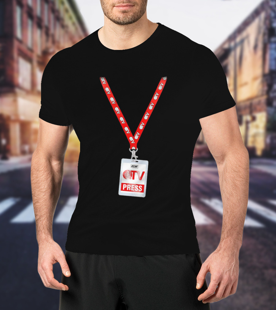 AEW QTV Press Pass Lanyard By QT Marshall T-Shirt