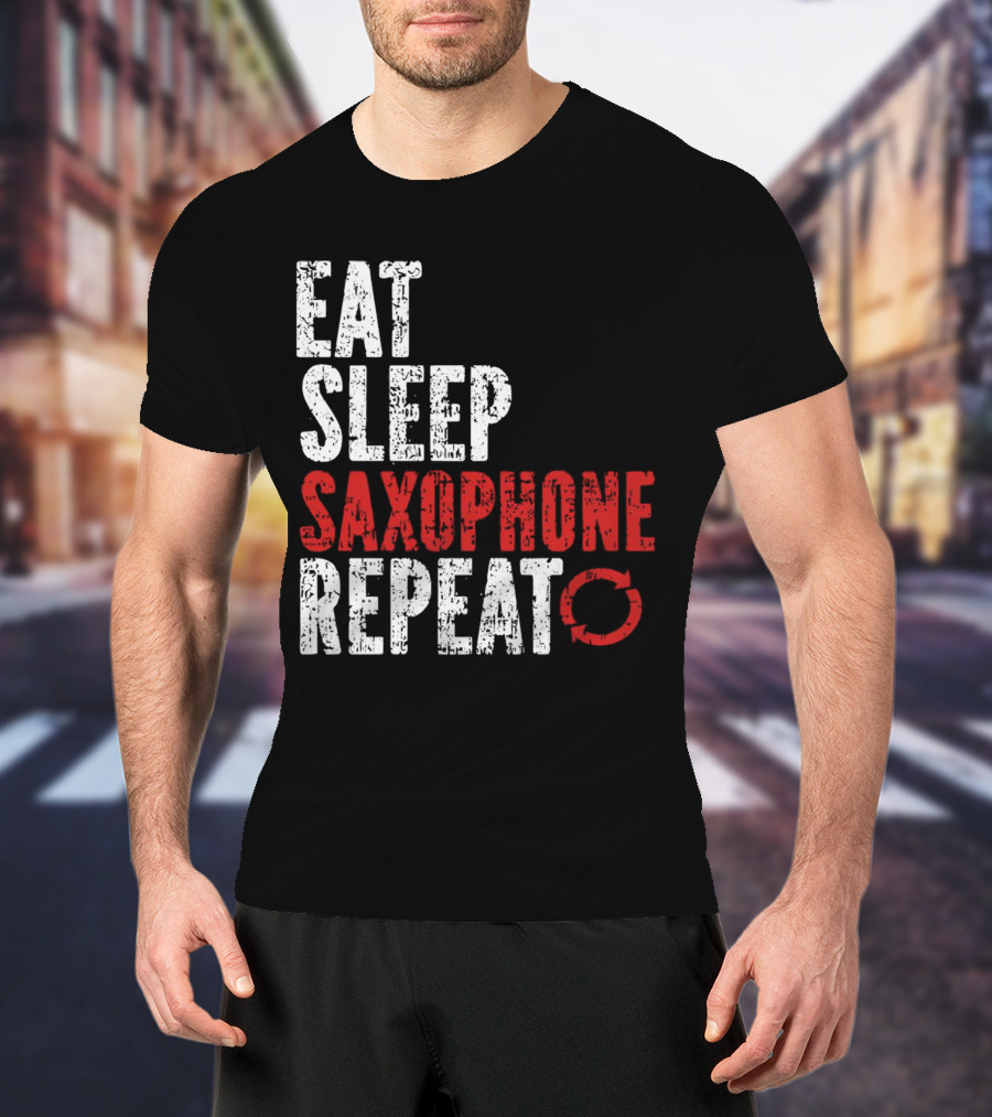 Eat Sleep Saxophone Repeat Halloween T-Shirt