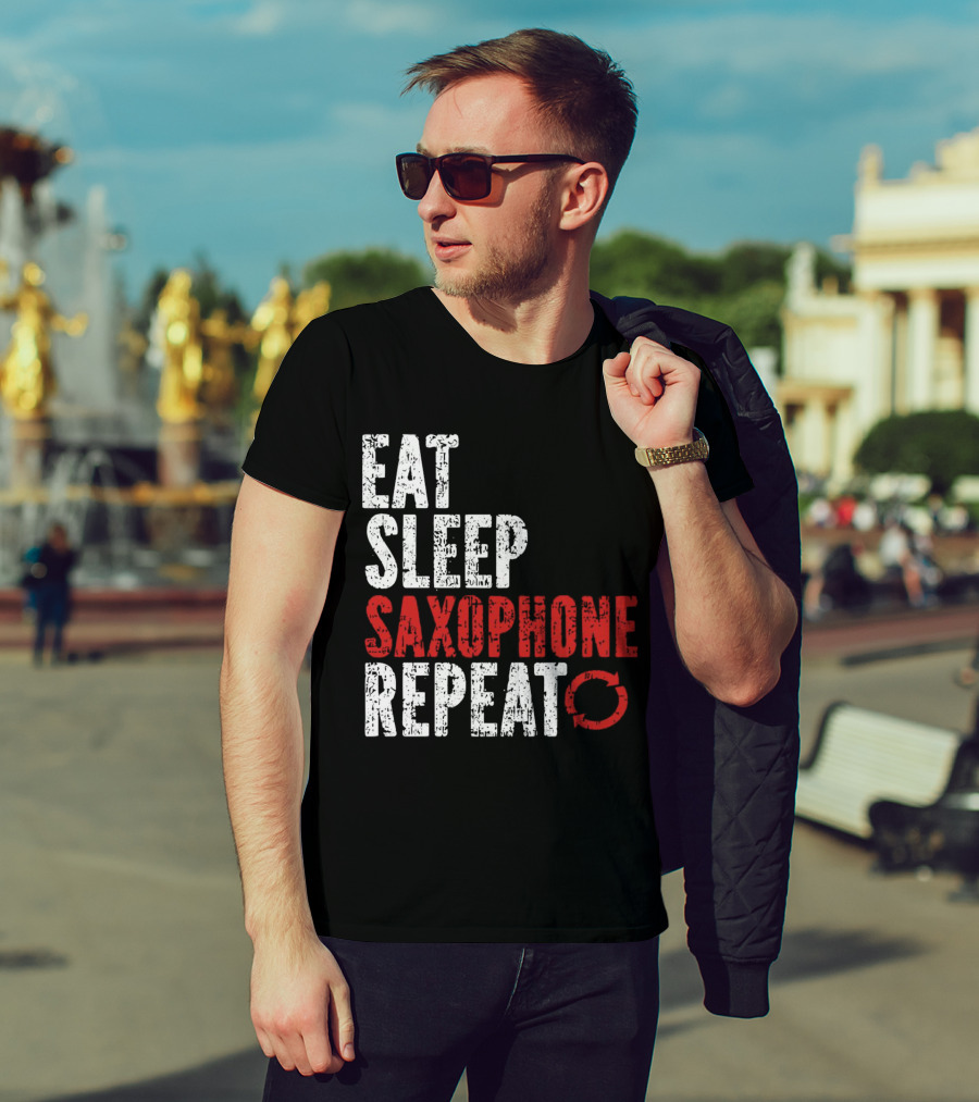 Eat Sleep Saxophone Repeat Halloween T-Shirt
