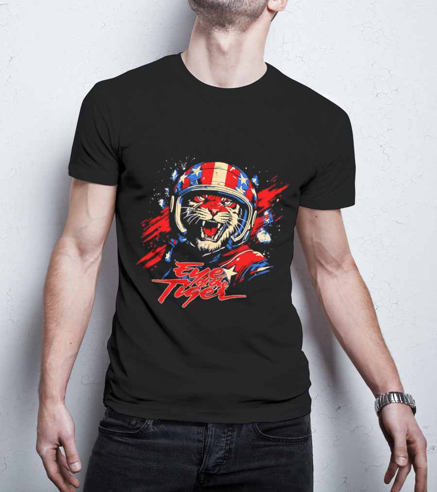 Eye Of The Tiger American Patriotic Helmet T-Shirt