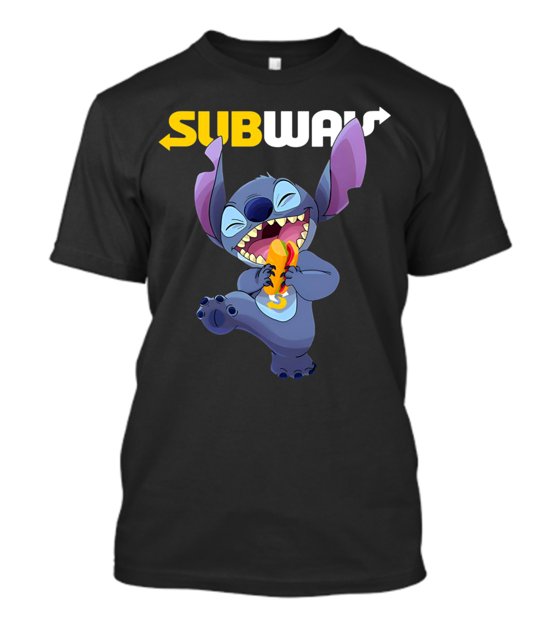 SUBWAY Stitch Eating Hotdog T-Shirt