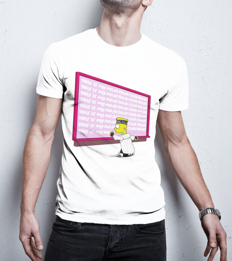 The Simpsons This Is My Mojo Dojo Casa House Bart Simpson Chalkboard Scene T-Shirt