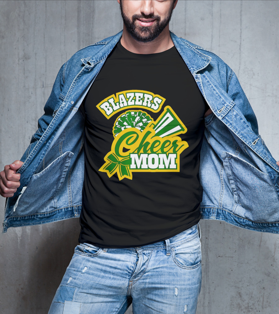 Blazers Cheer Mom Pom Pom And Megaphone Enthusiast T-Shirt