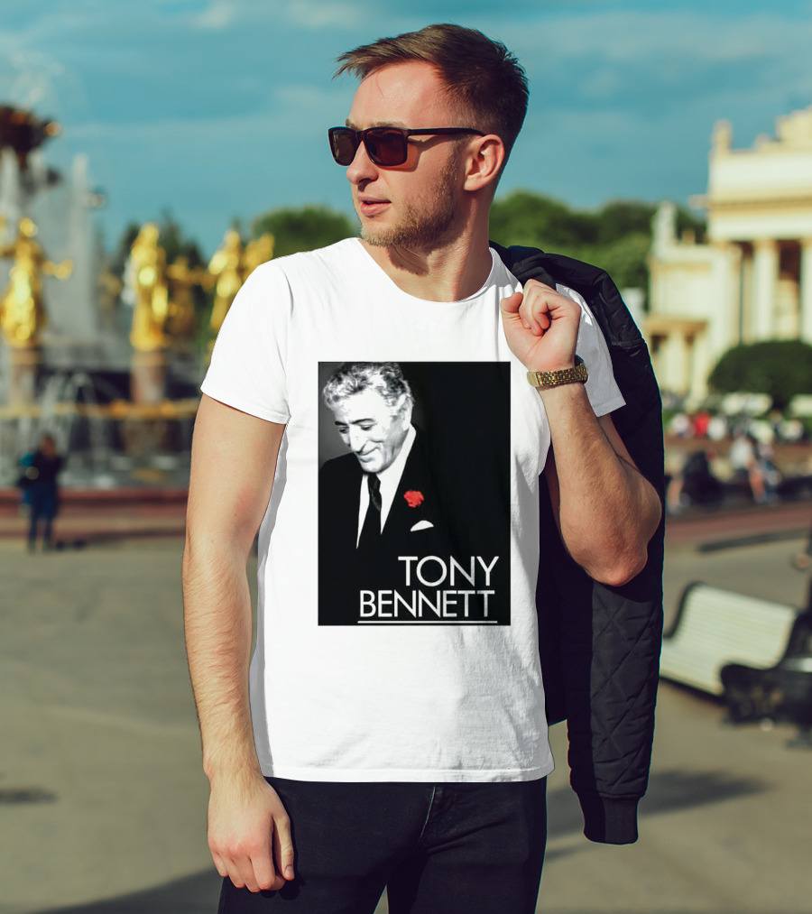 Tony Bennett Thank You For The Memories With Red Rose T-Shirt