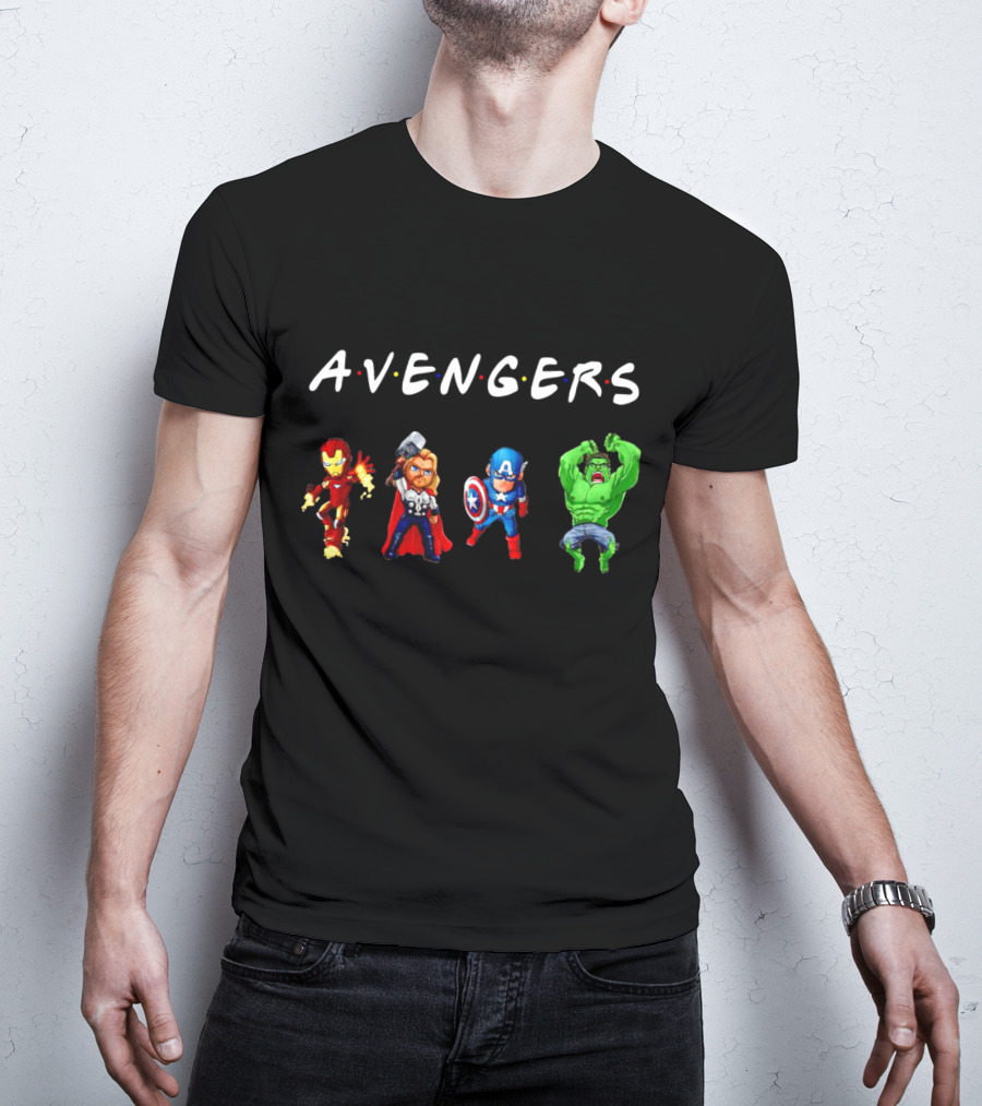 Avengers Iron Man Thor Captain America Hulk Chibi Characters T-Shirt