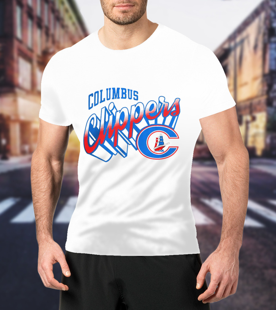 Columbus Clippers 3D Logo Ash Where I’m From T-Shirt