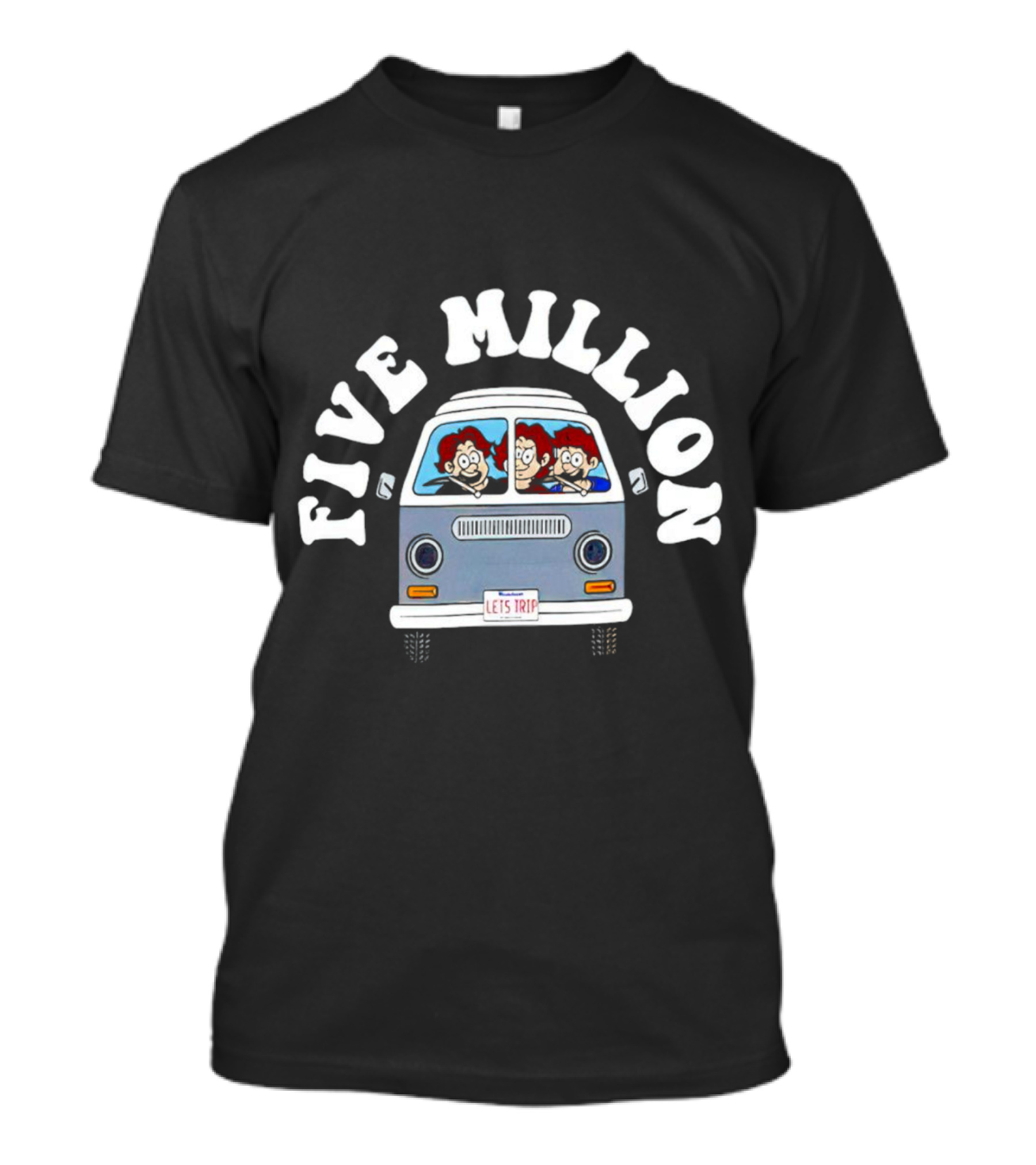 Five Million Let's Trip Cartoon Van Journey T-Shirt