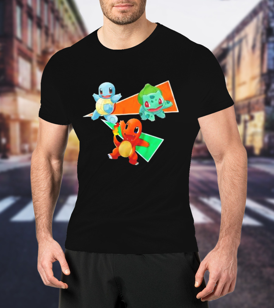 Charmander Bulbasaur Squirtle Pokemon Starter Trio T-Shirt