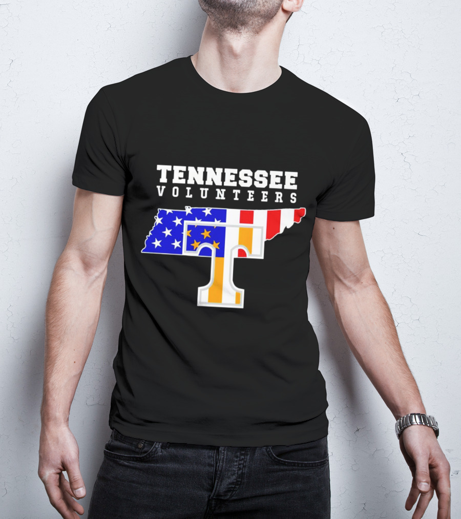 Tennessee Volunteers American Flag Map T T-Shirt