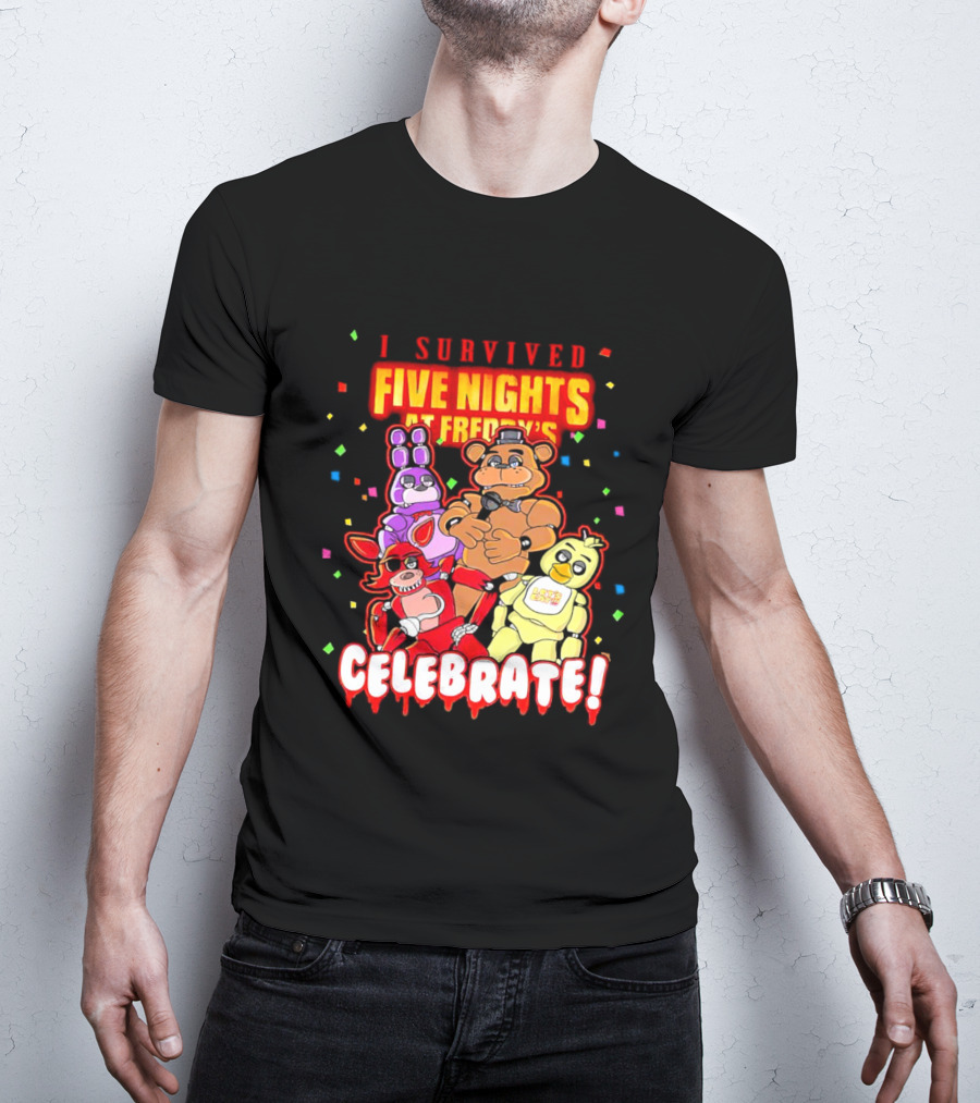 I Survived Five Nights At Freddy’s Celebrate Freddy Bonnie Chica Foxy T-Shirt