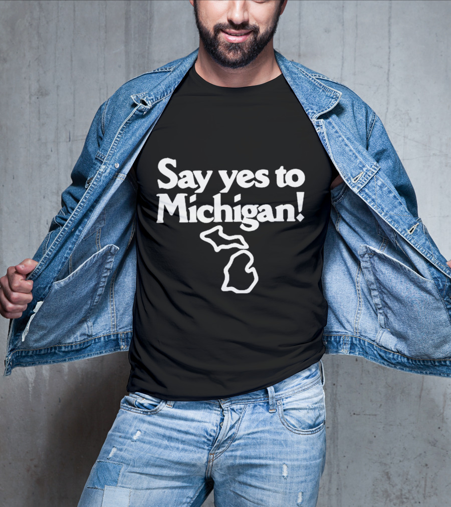 Jack White Say Yes To Michigan Outline T-Shirt