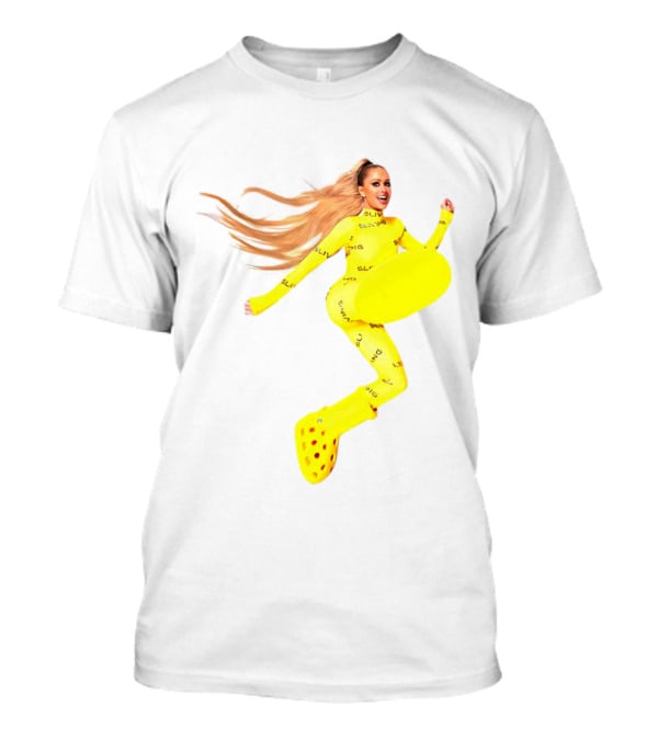 Paris Hilton Yellow Slime Crocs Big Yellow Boot T-Shirt