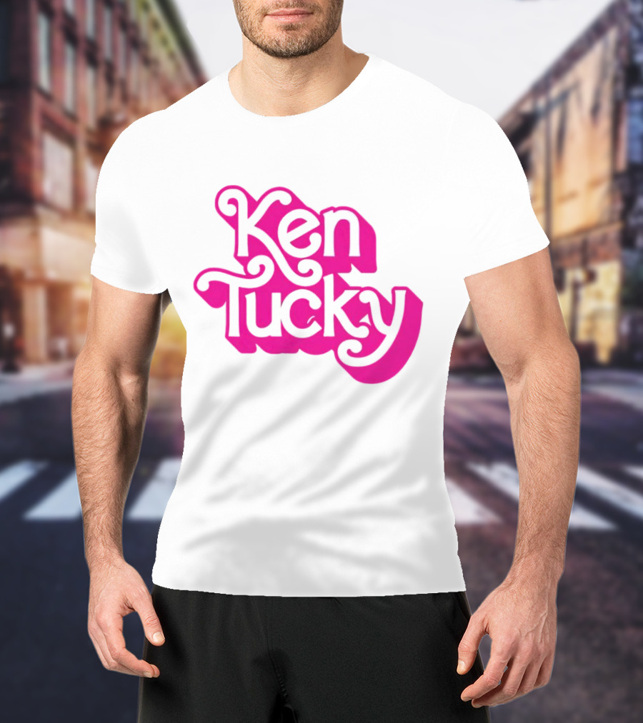 Ken Tucky Ken-Ergy Barbie Retro Bold Pink Letters T-Shirt