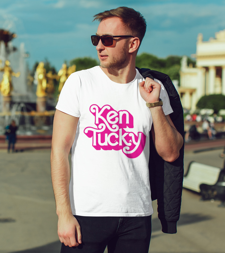 Ken Tucky Ken-Ergy Barbie Retro Bold Pink Letters T-Shirt
