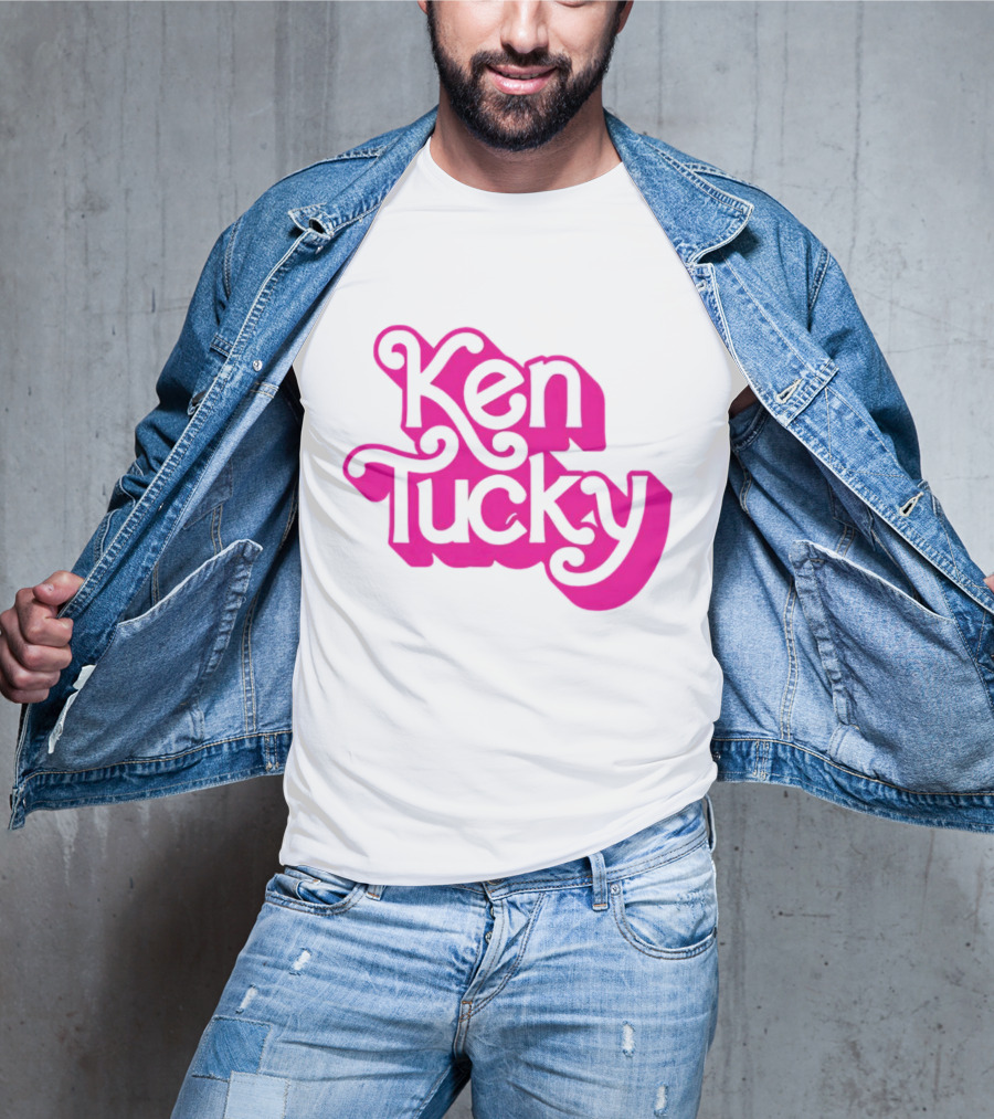 Ken Tucky Ken-Ergy Barbie Retro Bold Pink Letters T-Shirt