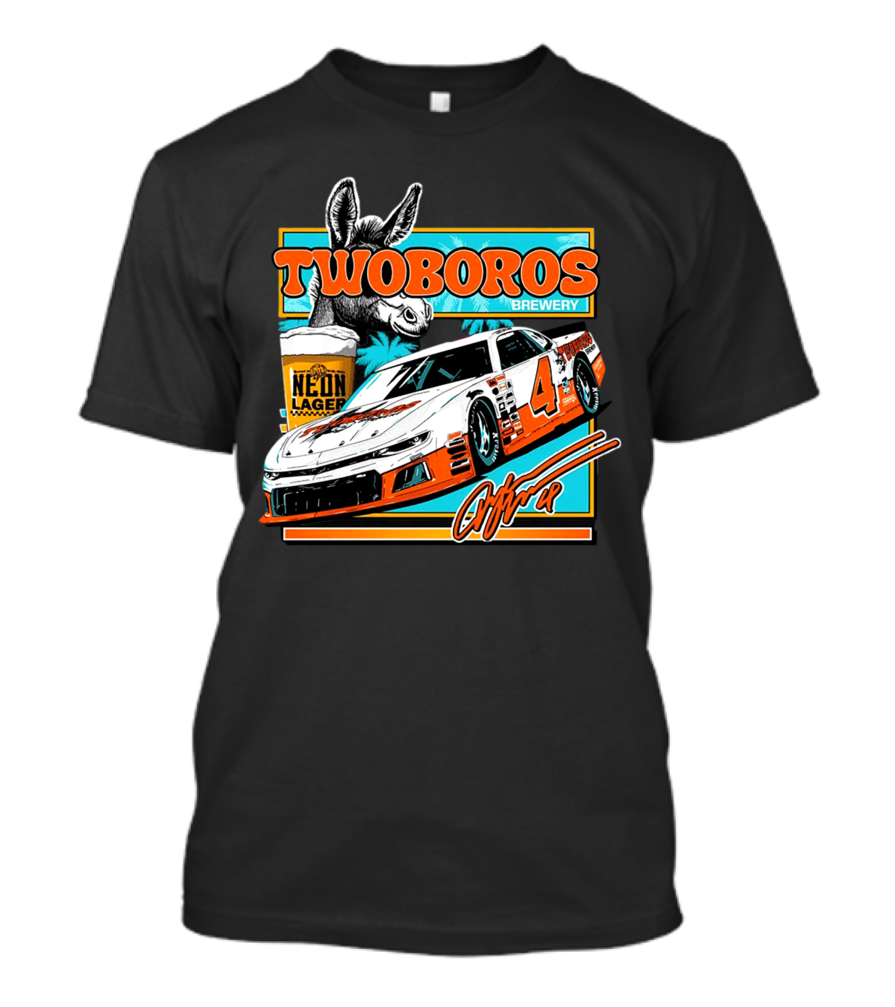 Twoboros Brewery Neon Lager Racing Car 4 T-Shirt