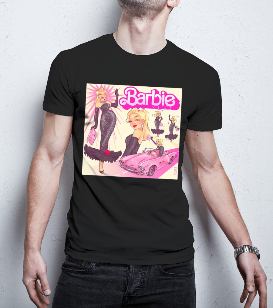Barbie Glamorous Star With Pink Cadillac And Sparkling Dress T-Shirt