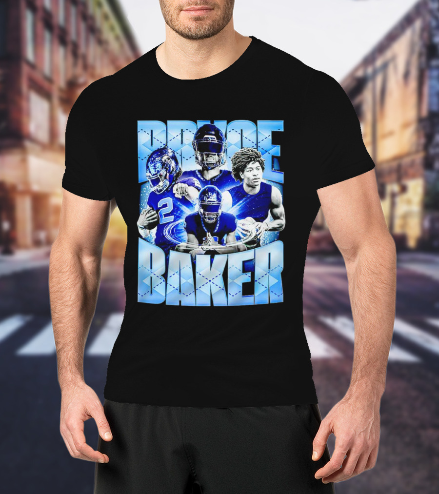 Bryce Baker East Forsyth Football Blue Graphics T-Shirt