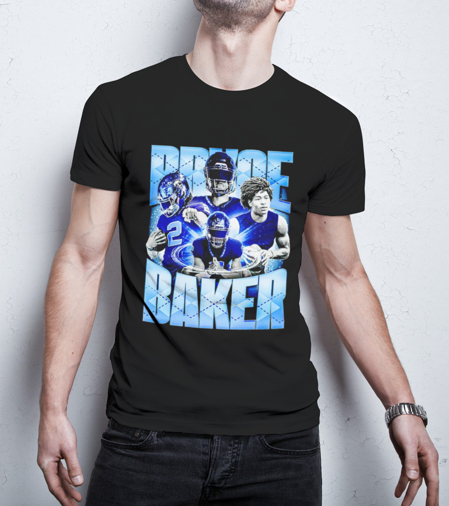 Bryce Baker East Forsyth Football Blue Graphics T-Shirt