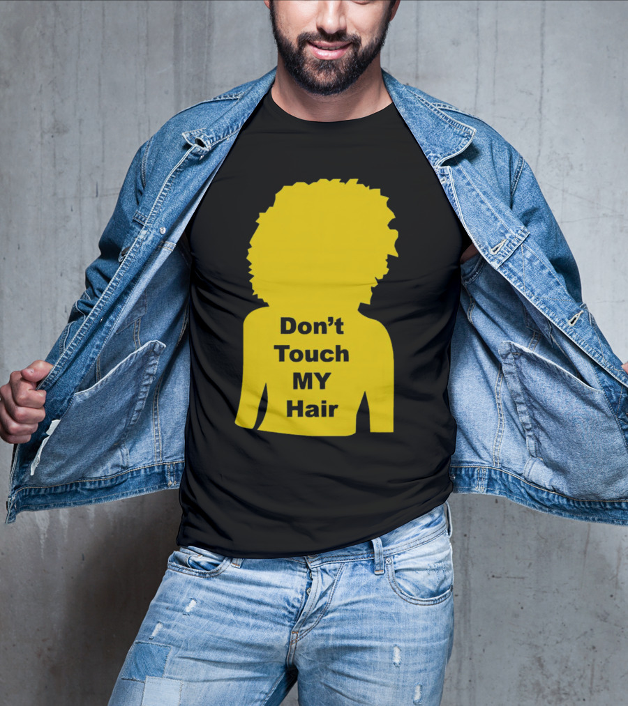 Don’t Touch My Hair Yellow Silhouette Afro Outline T-Shirt