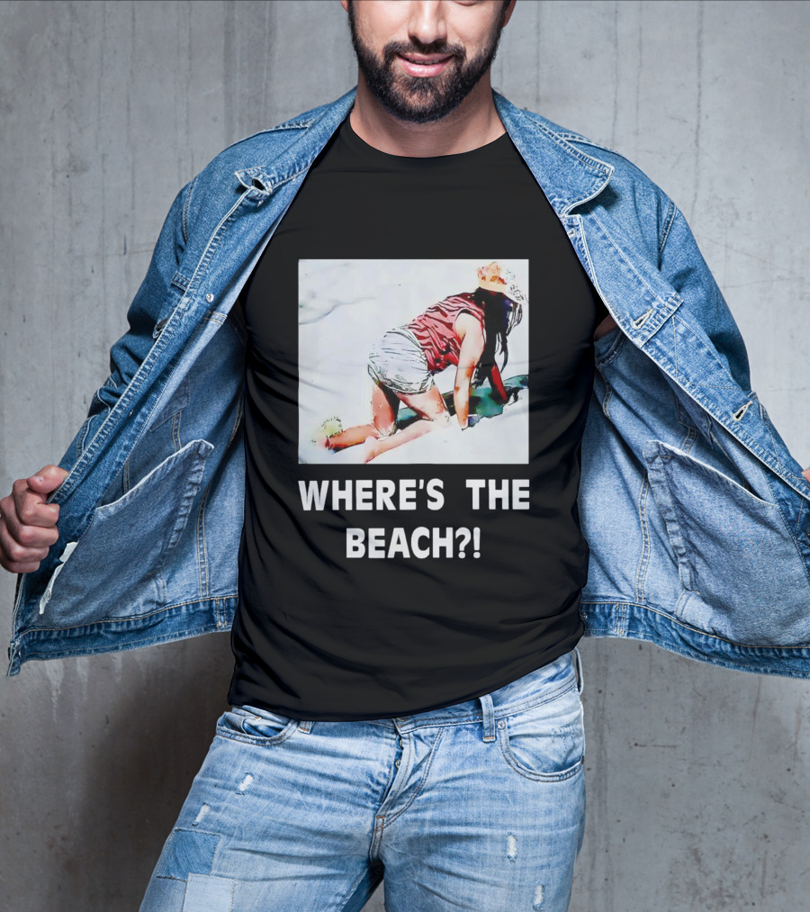 WHERE'S THE BEACH? Woman In Sand Picture T-Shirt
