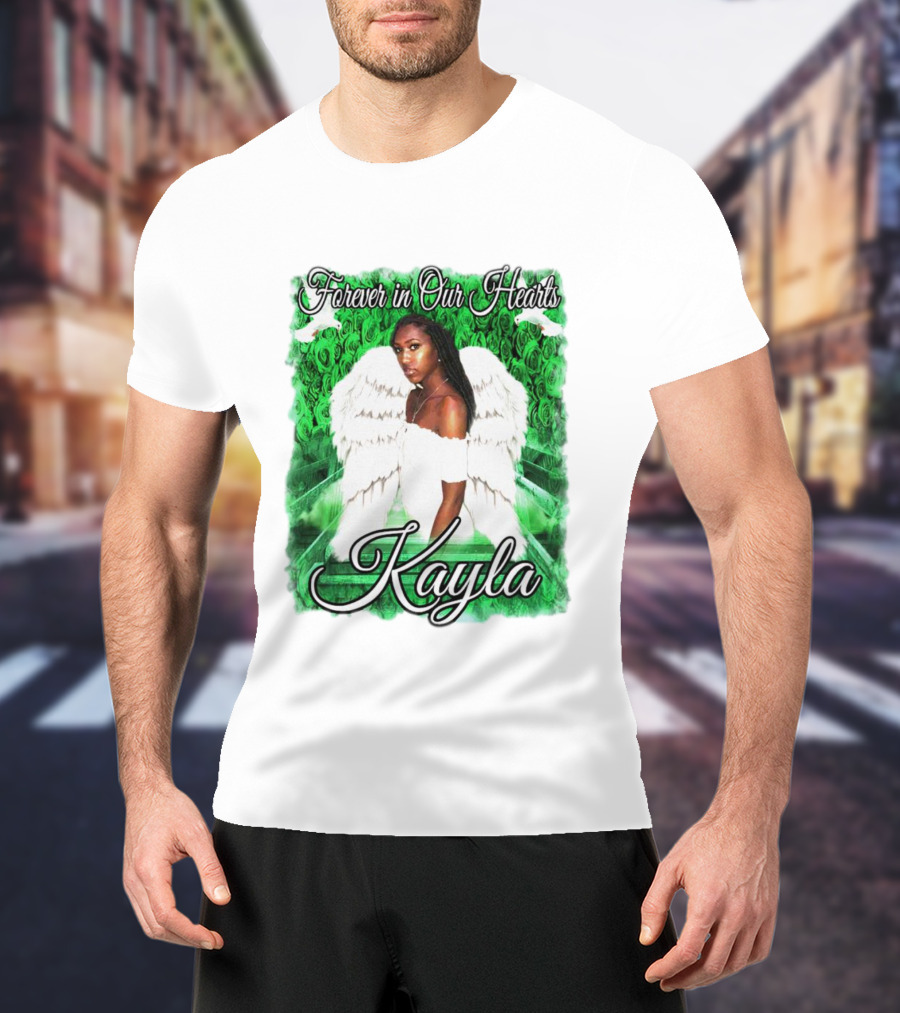 Forever In Our Hearts Kayla Angel Wings And Green T-Shirt