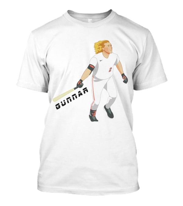 Gunnar Henderson Baltimore Orioles Cartoon Baseball Player T-Shirt