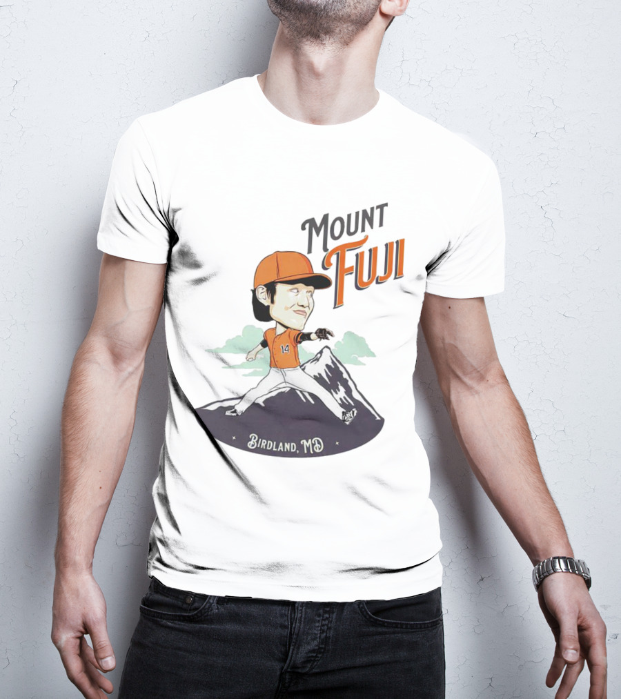 Mount Fuji Birdland MD Baseball Cartoon Character T-Shirt