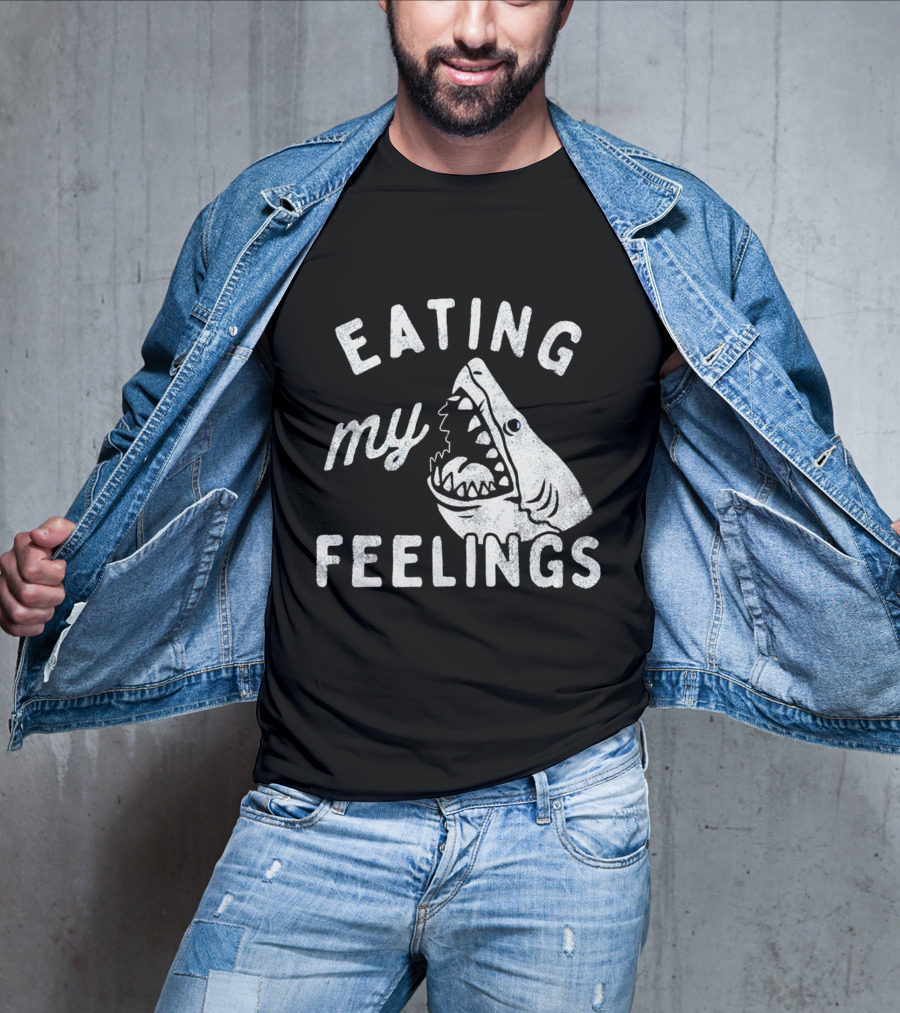 Shark Eating My Feelings With Open Mouth And Blue Eye T-Shirt