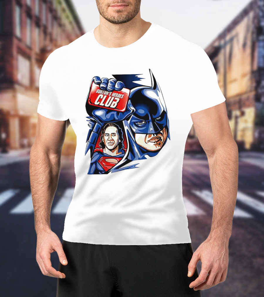 Burton's Heroes Club: Batman Fight Club Featuring Nicolas Cage As Superman T-Shirt
