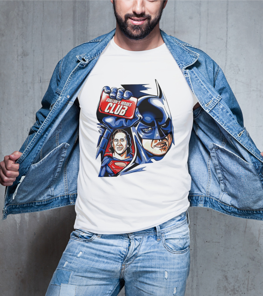 Burton's Heroes Club: Batman Fight Club Featuring Nicolas Cage As Superman T-Shirt