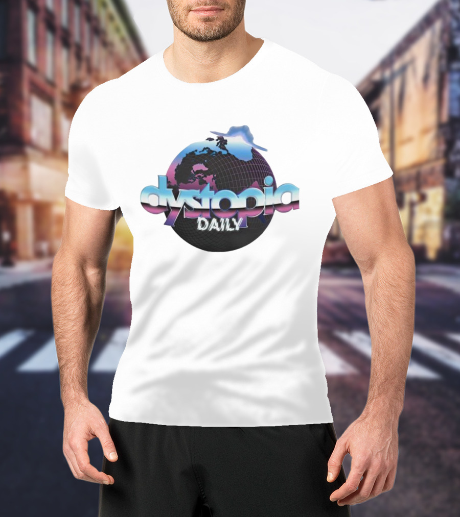 Daniel Howell Dystopia Daily Retro Futuristic Globe T-Shirt