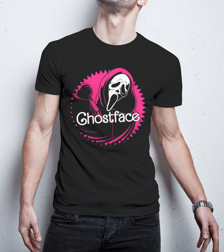 Ghostface Neon Pink Horror Icon In Vibrant T-Shirt