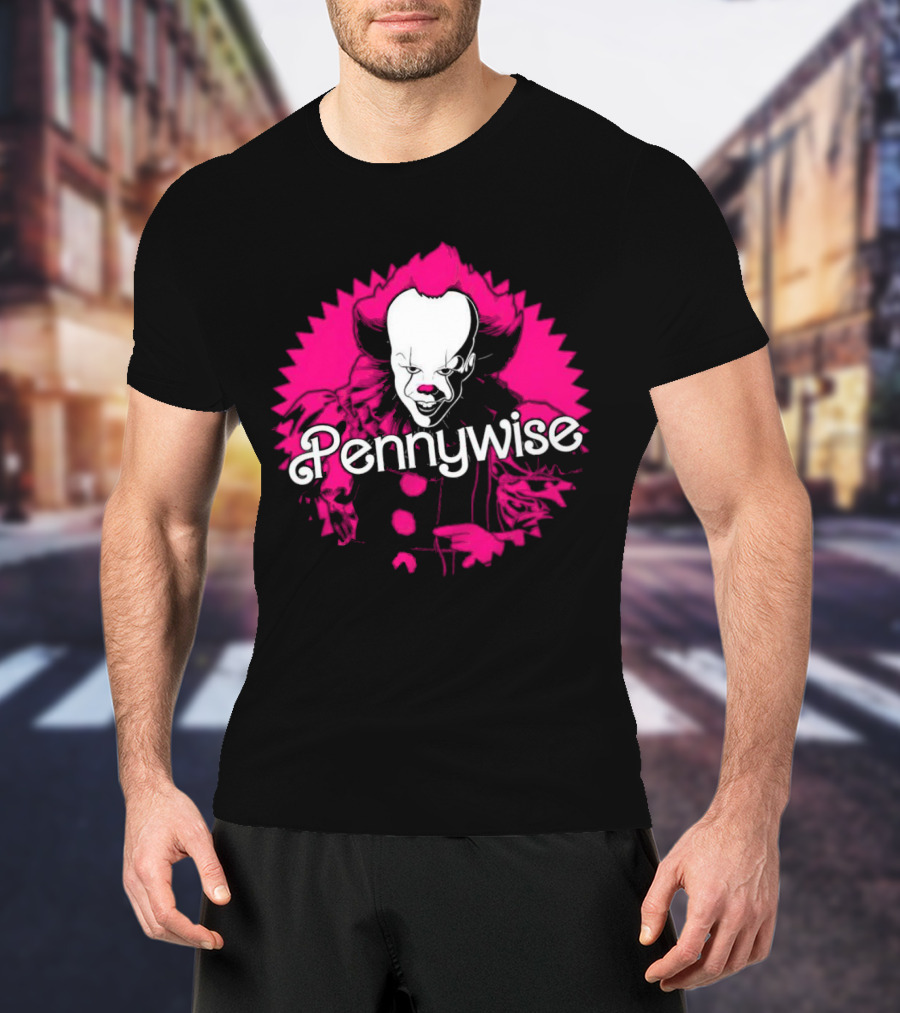 Pennywise Clown Iconic Horror Character Neon Pink T-Shirt