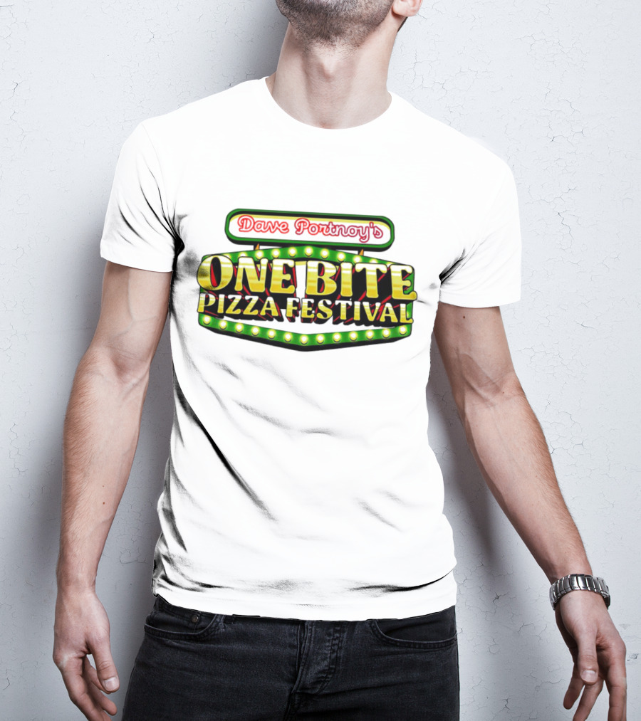 Dave Portnoy's One Bite Pizza Festival Neon Sign Aesthetic T-Shirt