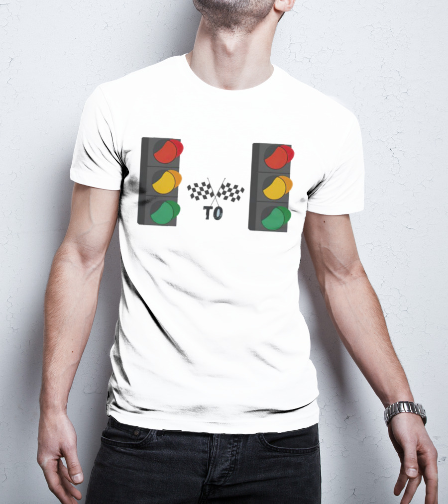 Stoplight To Stoplight Race Checkered Flags T-Shirt