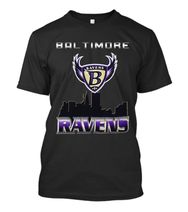 Baltimore Ravens Skyline Logo Vintage Ravens T-Shirt