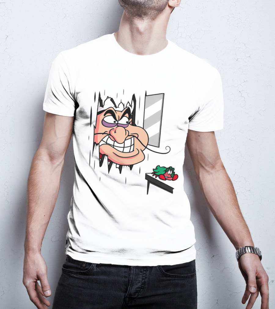 Chef Louis The Little Mermaid Cartoon Illustration With Louis Peeking Through Doorway T-Shirt