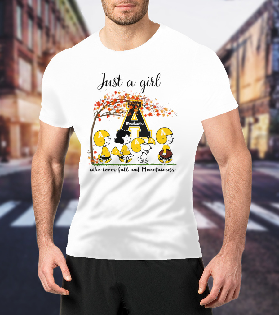 Just A Girl Who Loves Fall And Mountaineers Peanuts Cartoon T-Shirt