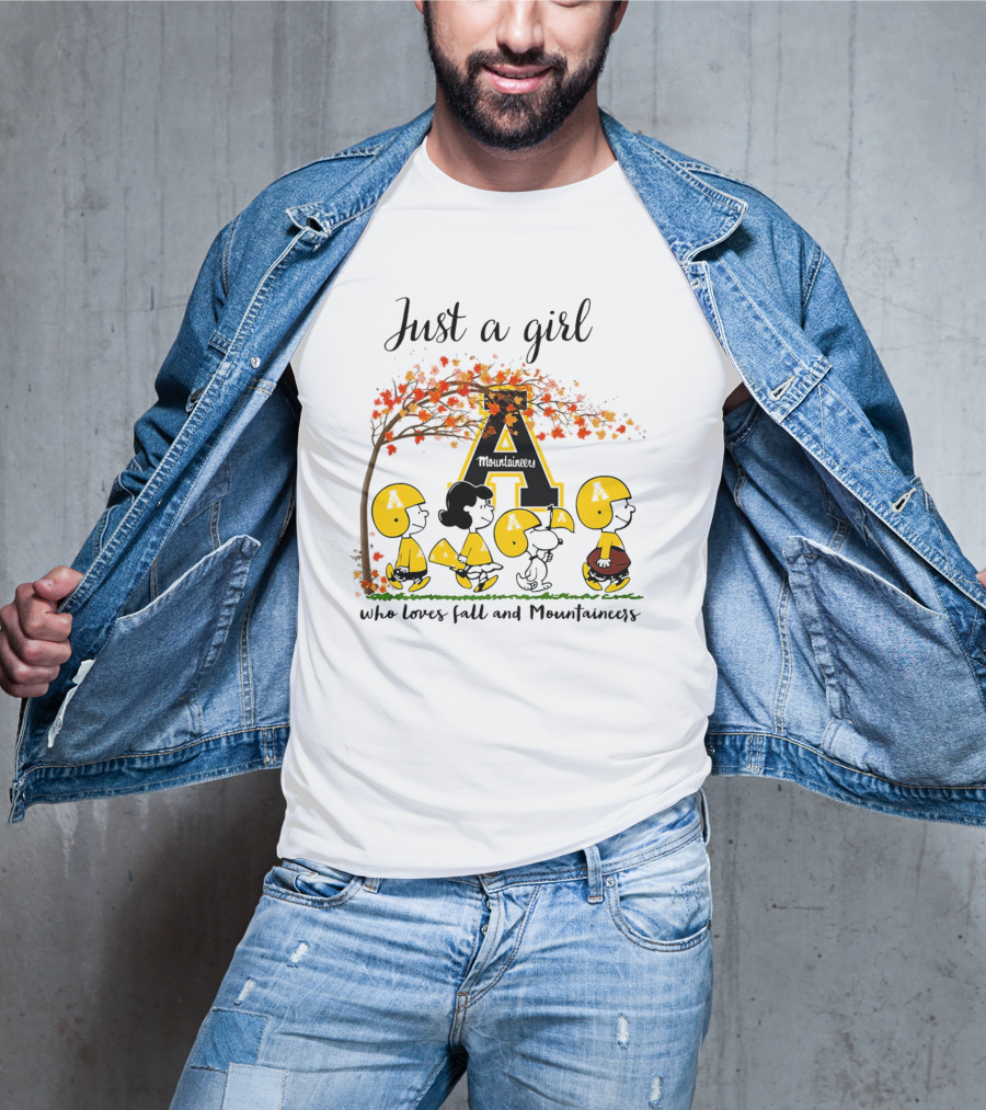Just A Girl Who Loves Fall And Mountaineers Peanuts Cartoon T-Shirt
