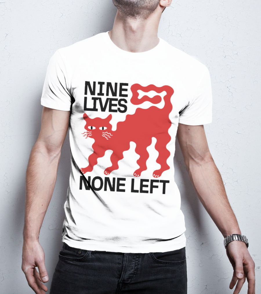 Nine Lives None Left Red Cat T-Shirt