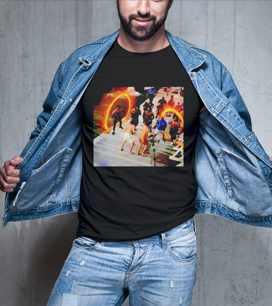 Montgomery Alabama Riverboat Fight Avengers Portal Scene Recreation T-Shirt