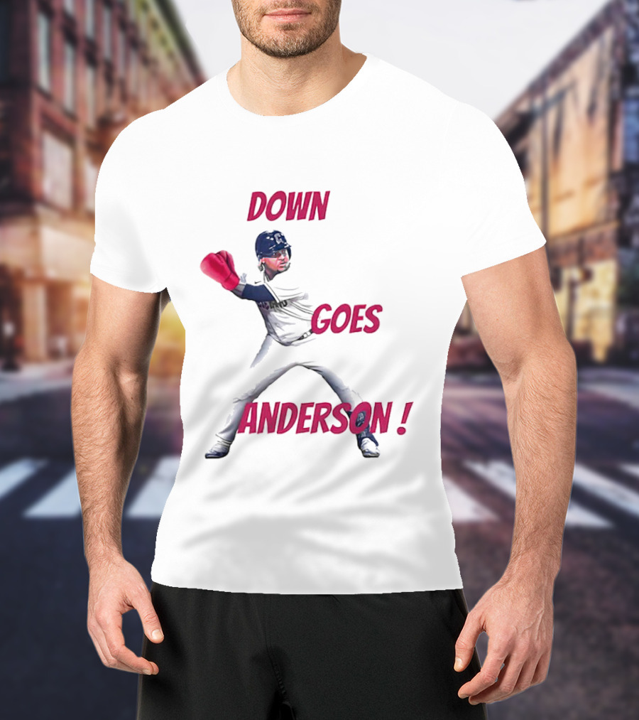 Down Goes Anderson Jose Ramirez Baseball Punch T-Shirt